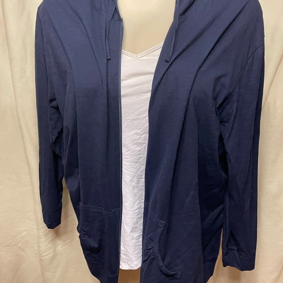 Two Just My Size size 5X zip- up jersey weight hoodies. One black one navy. - Picture 4 of 6